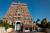 The great Chola temples of Tamil Nadu - The Nataraja temple of Chidambaram. The great gopura of the west entrance.